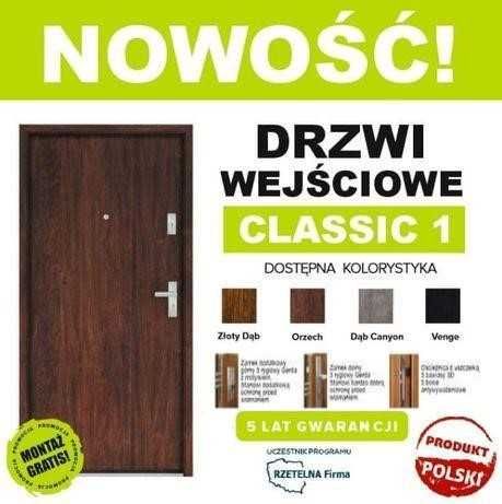 Drzwi zewnętrzne do mieszkania w bloku z montażem