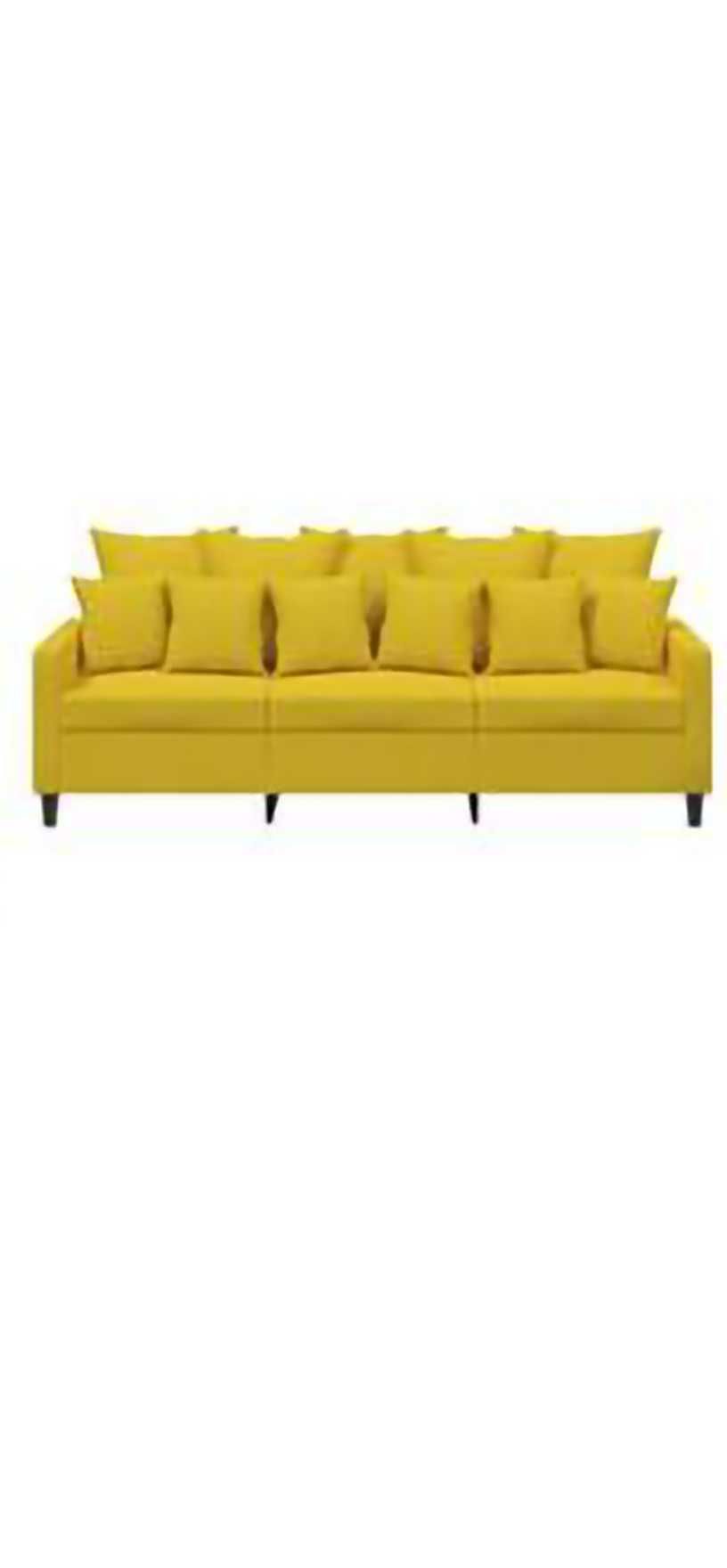Sofa żółta, aksamit 3-osobowa