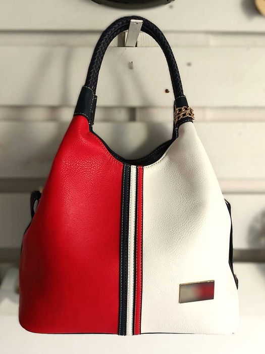 Mala de ombro – design tricolor clássico e elegante