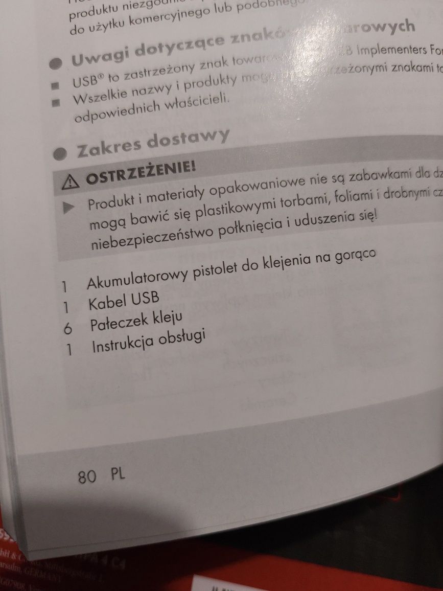 PARKSIDE Akumulatorowy pistolet do klejenia na gorąco PHPA 4 C4, 4 V