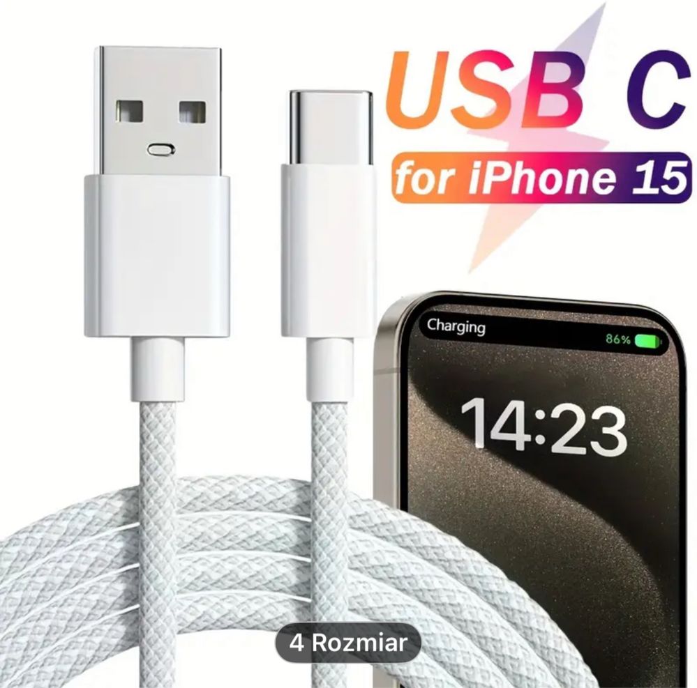 Kabel USB-C nowy 2 szt 1m