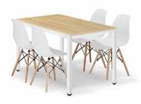 KOMPLET NOWY stół prostokątny 120 x 60 cm + krzesła 4 sztuk Nowoczesny