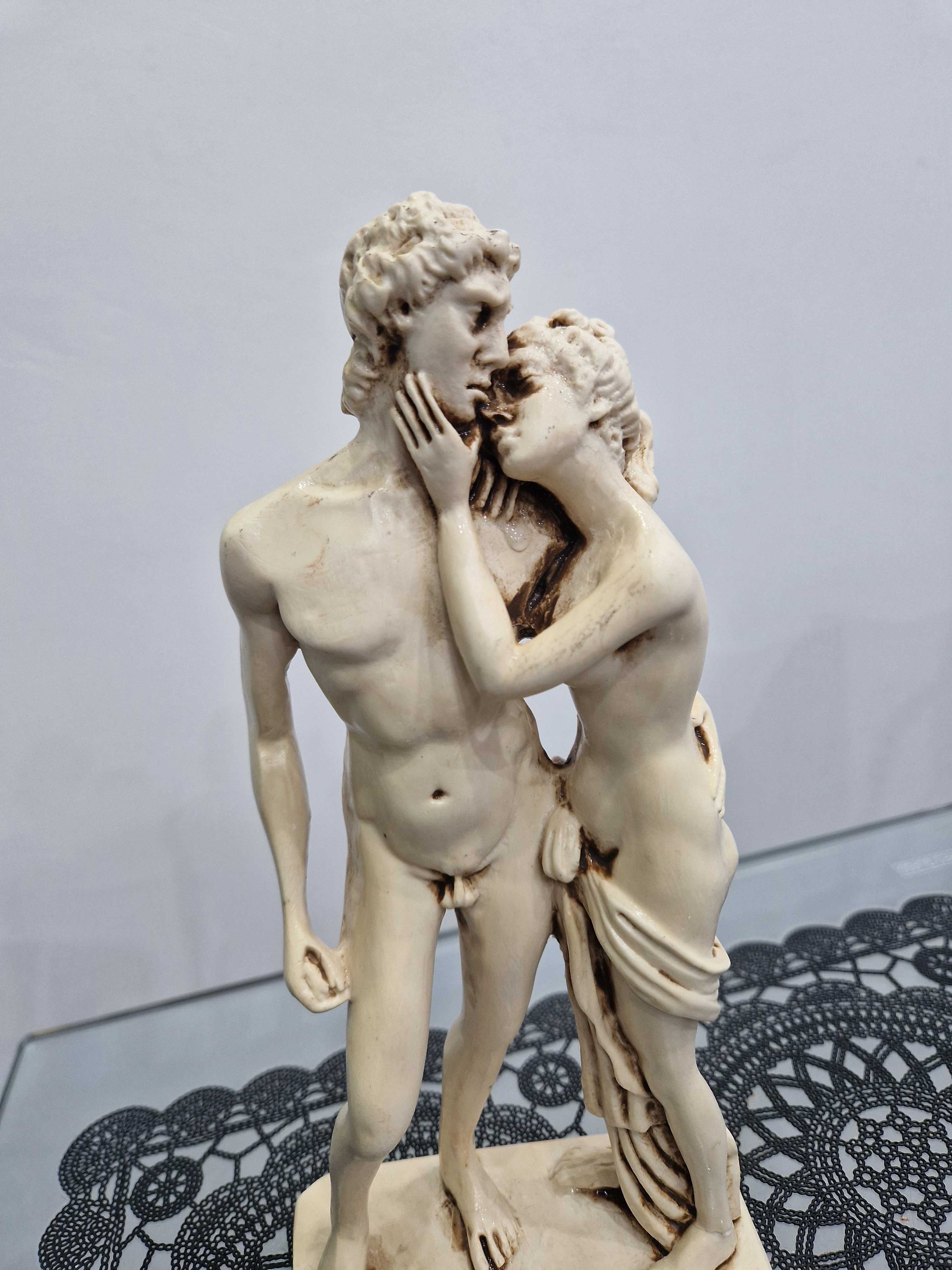 Rzeźba Alabaster cokół Marmur Wenus i Adonis według A. CANOVA h 21