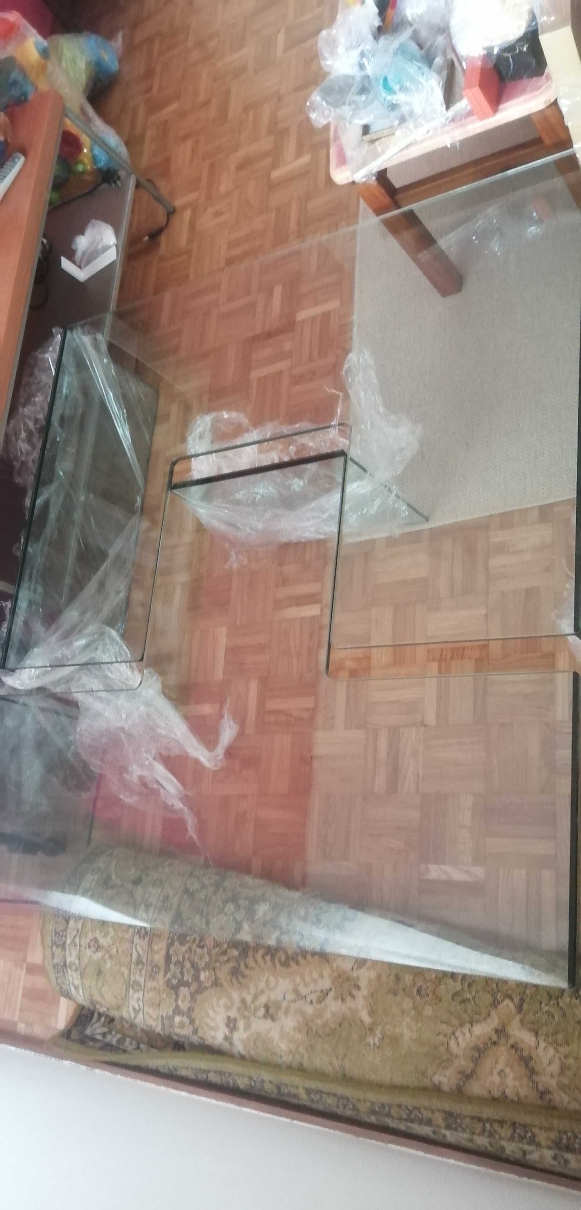 mesa de centro em vidro