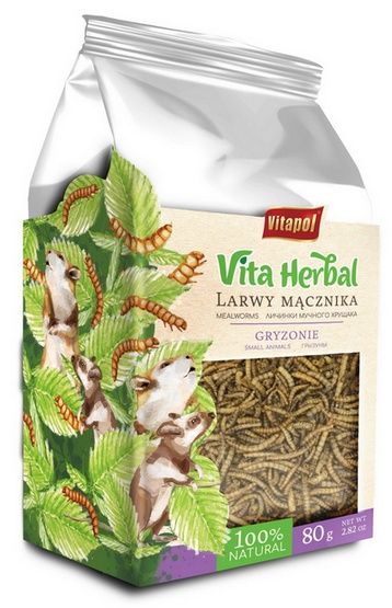Przekąska dla gryzoni i królika - Vitapol Suszone larwy mącznika 80g