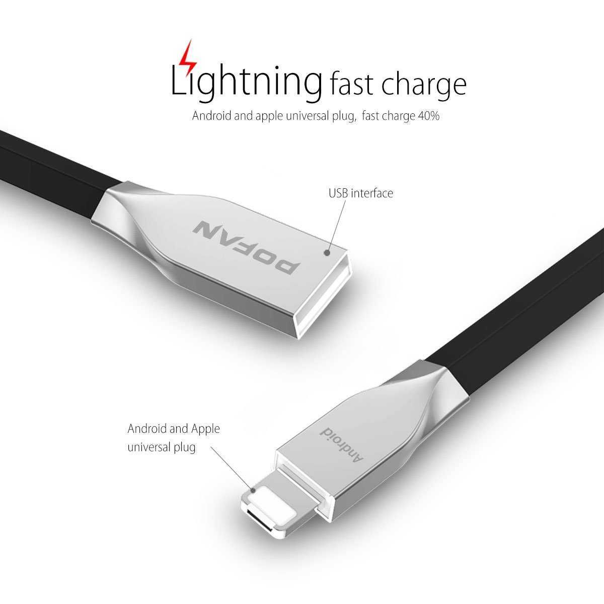 Кабель зарядки 2 в 1 USB-кабель Lightning, MicroUSB