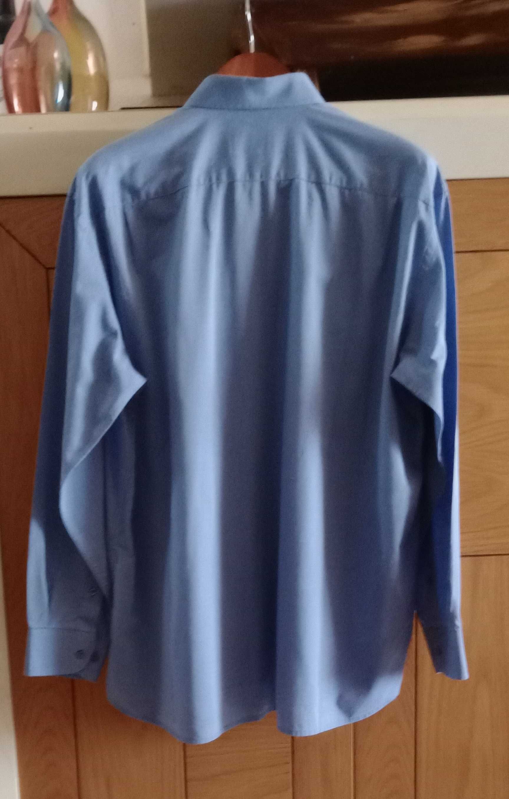 Camisa, Manga comprida, Marca Jackerton, Azul liso  XL -Como Nova