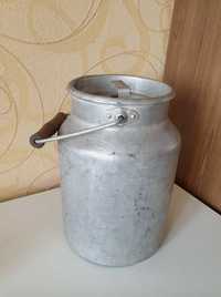 Винтажный советский алюминиевый бидон 10 литров