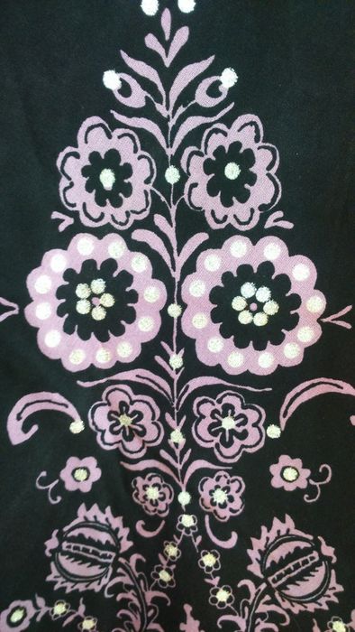 Spódnica cienka czarna bawełna +różowy motyw M