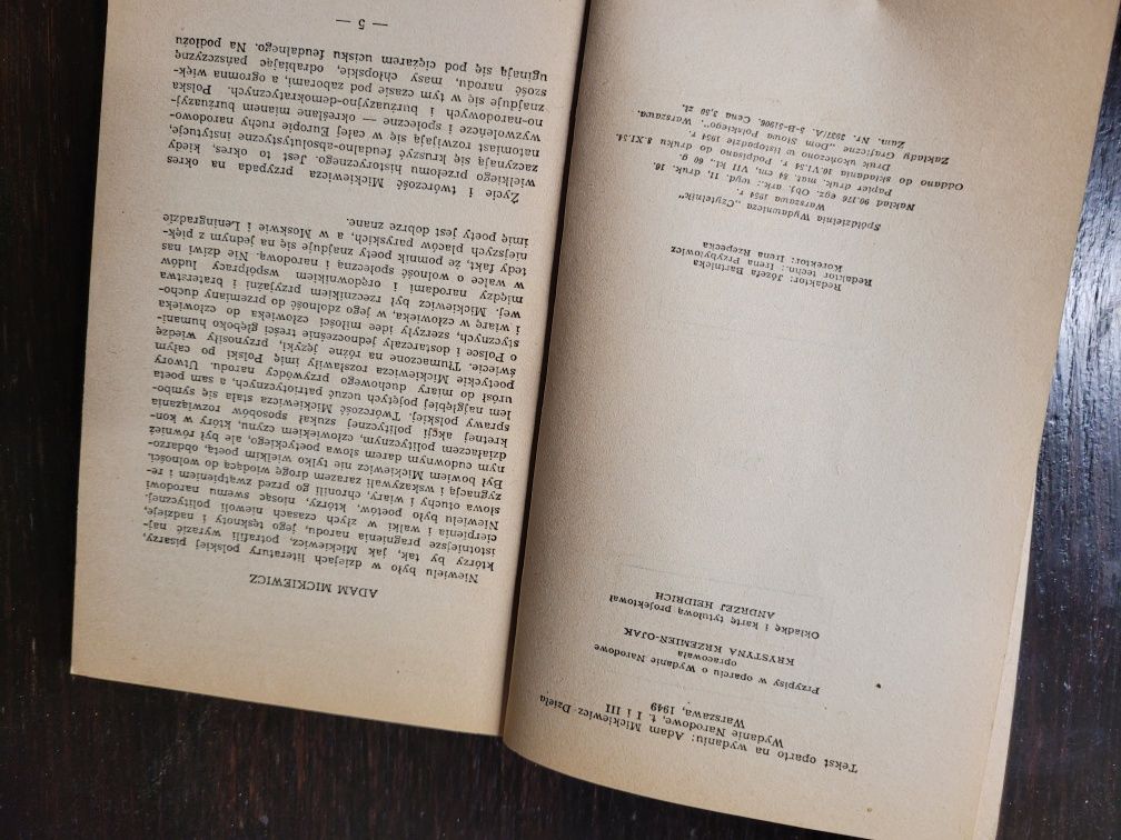 Adam Mickiewicz Wybór poezji 1954 Ballady i romanse Bajki Do M