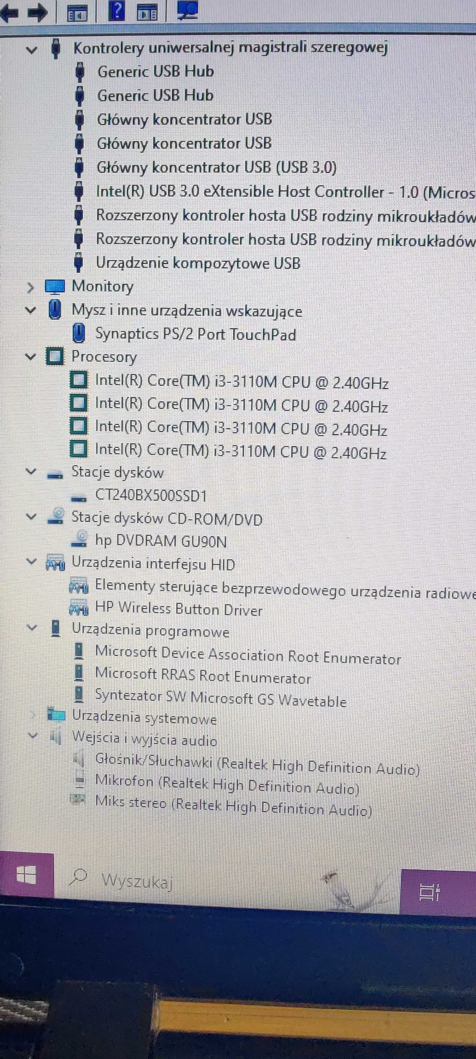 HP 15-D - 15,6 cala - Core i3 4 x 2,40 GHz - 6GB Ram -240GB SSD -Win10