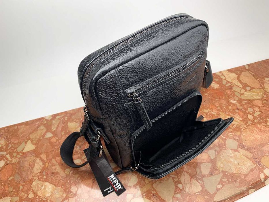 Сумка мужская кожаная через плечо BOND 1429 сумка чоловіча шкіряна
