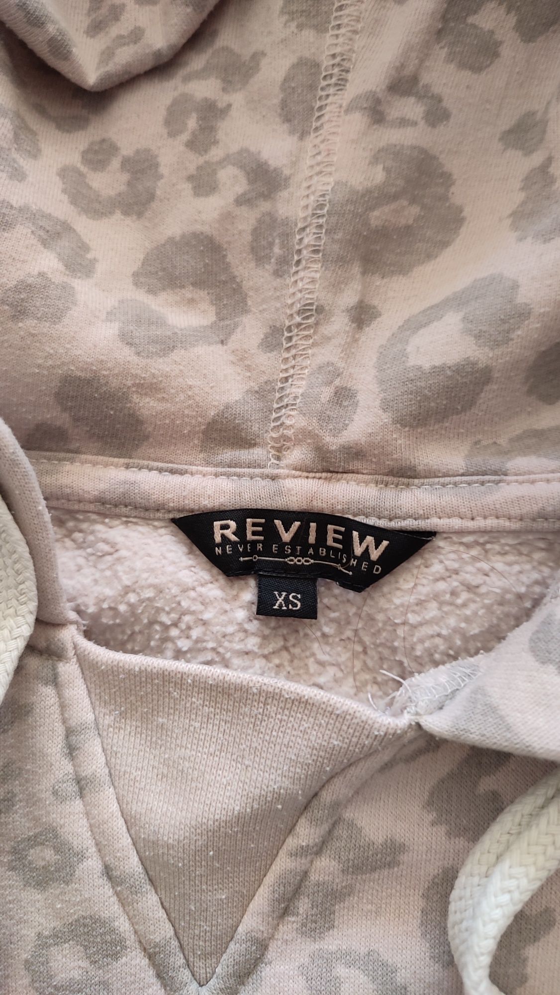 Bluza Review XS pudrowy róż, panterka