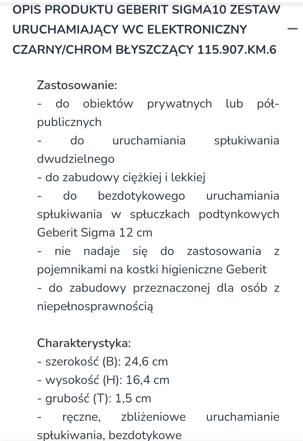 Mega OKAZJA!!Geberit Sigma 10 bezdotykowy czarny 115.907.KM.1