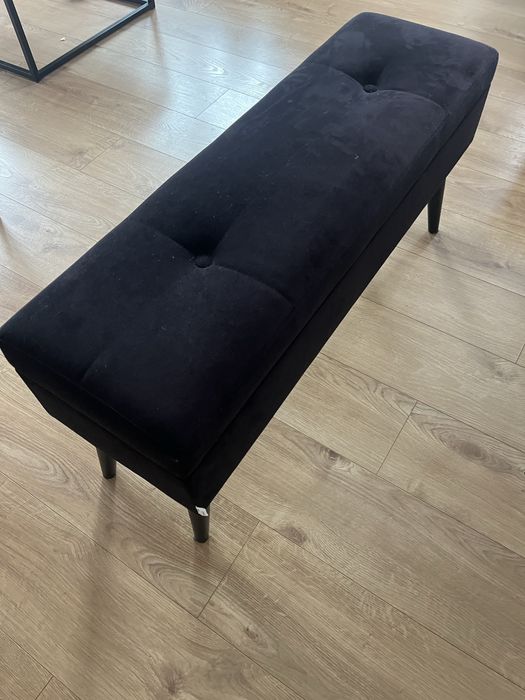Ławka welurowa ława czarna