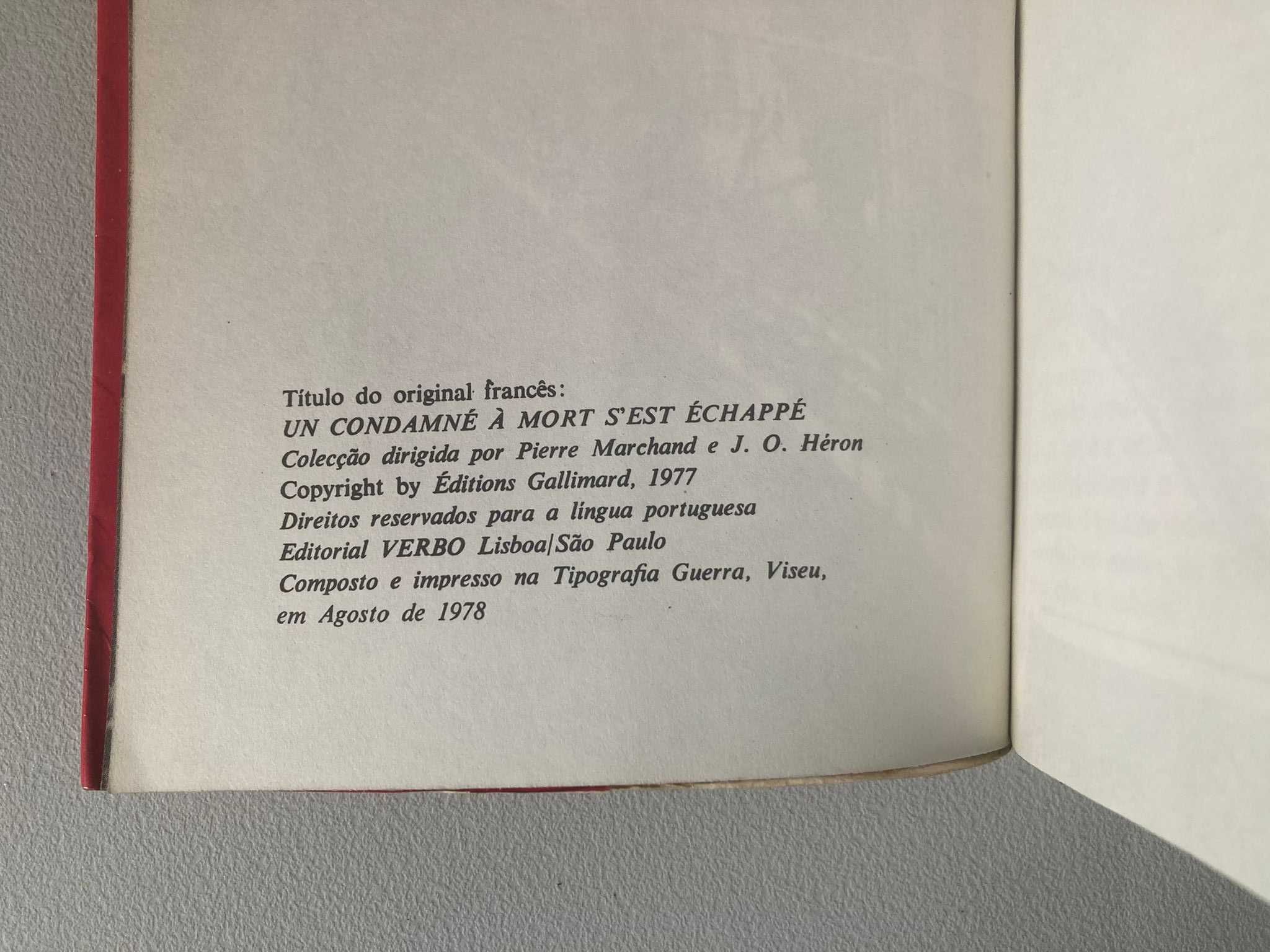 Fugiu um Condenado à Morte, de Andre Devigny