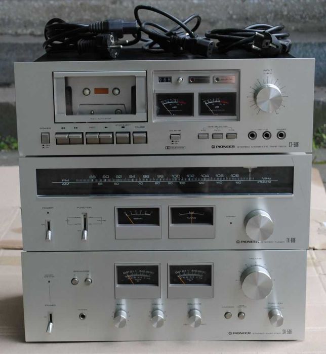 PIONEER підсилювач SA-506 ресивер тюнер TX-606 магнітофон CT-506