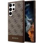 Etui Guess 4G Stripe Collection na Samsung Galaxy S24 Ultra - brązowe