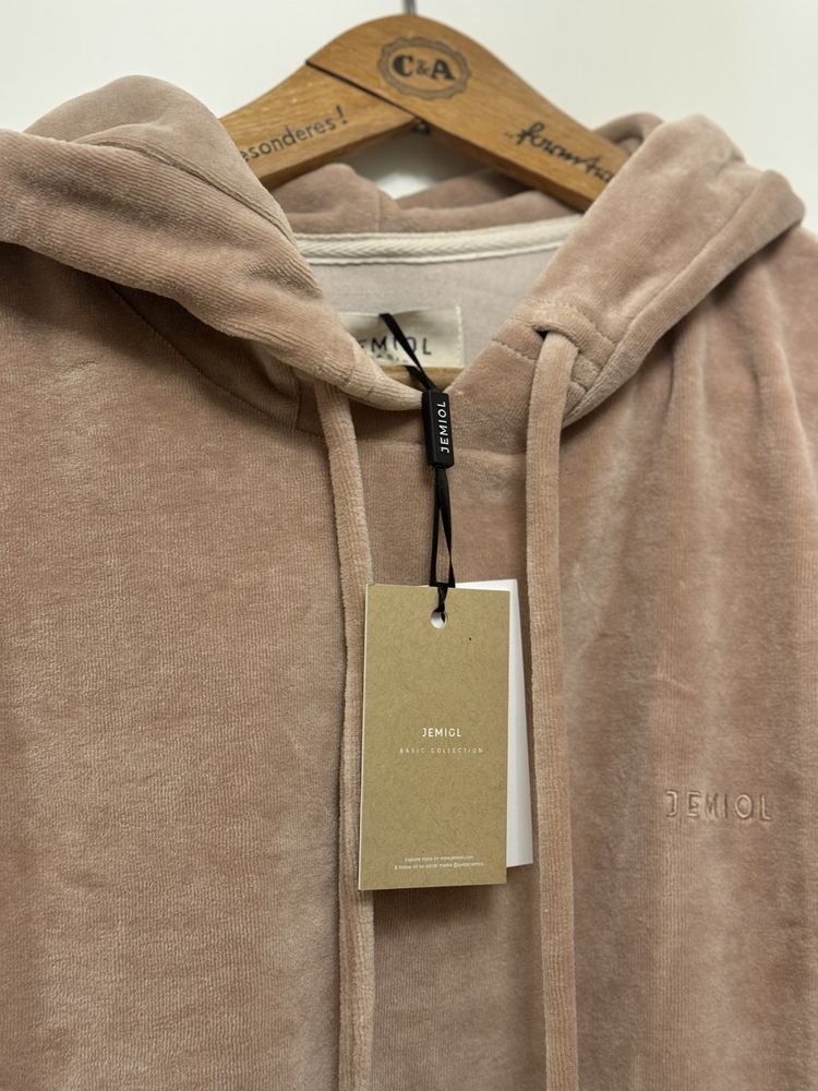 Łukasz Jemioł bluza welurowa z kapturem r. M/L