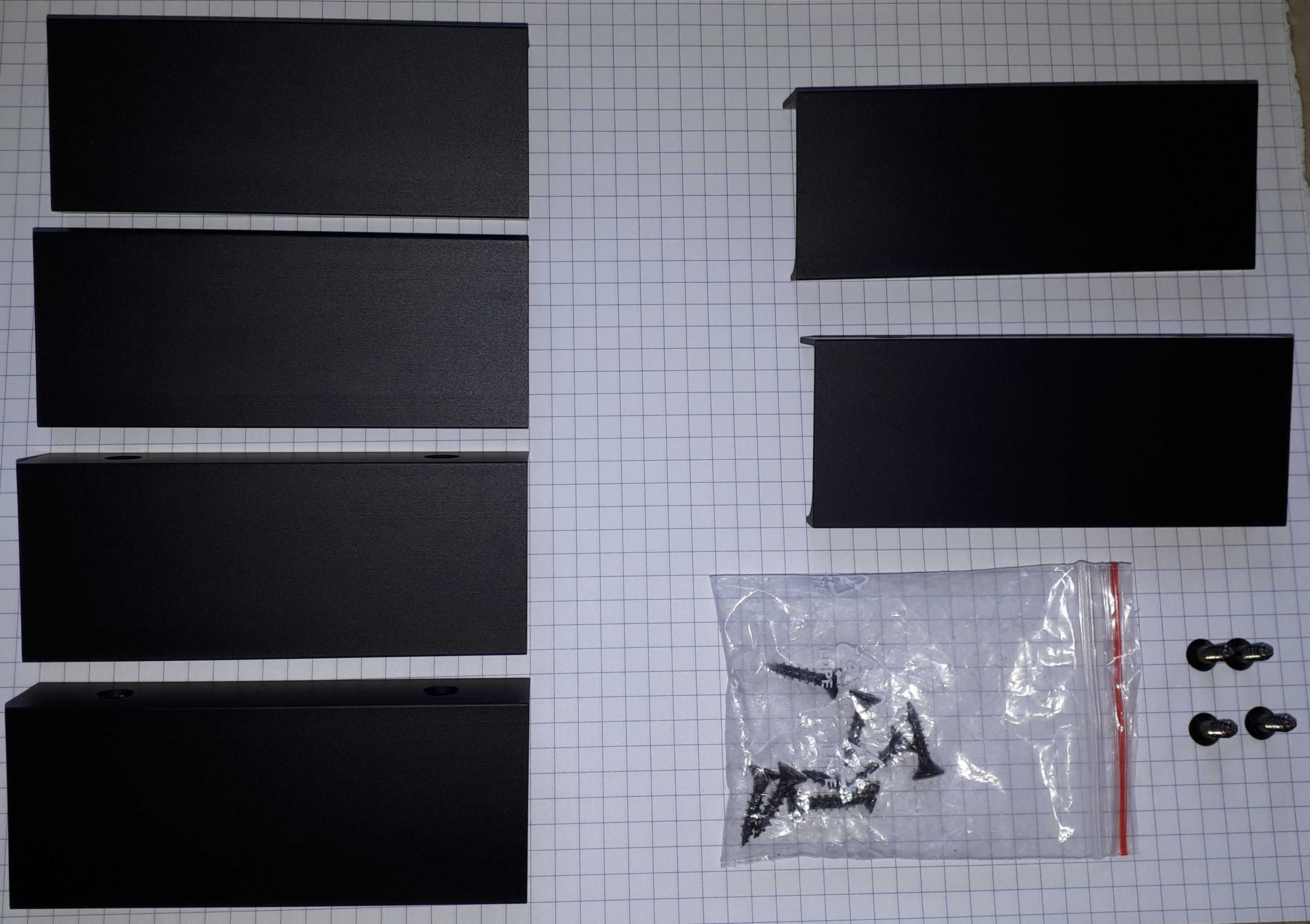 Uchwyt krawędziowy ZOBAL U-9 czarny mat L 100 mm czarna anoda 3 sztuki