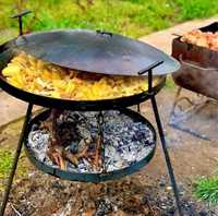 Сковорода з диска борони, підставка для вогню, мангал шампура