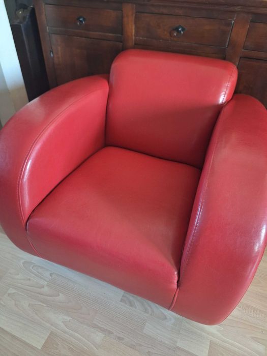 Elegancka kanapa skórzana + fotel - komplet