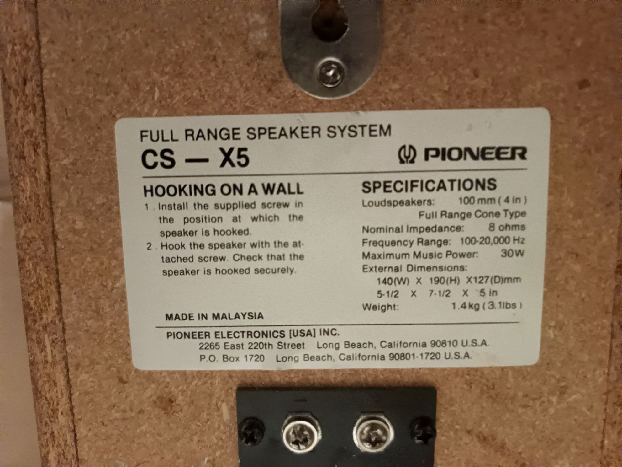 Głośniki retro Pioneer CS X5 fulla wall range