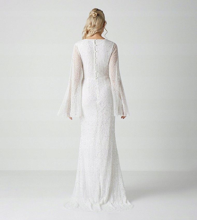 Coast 40 L Zdobiona Sukienka Maxi Biała H17258