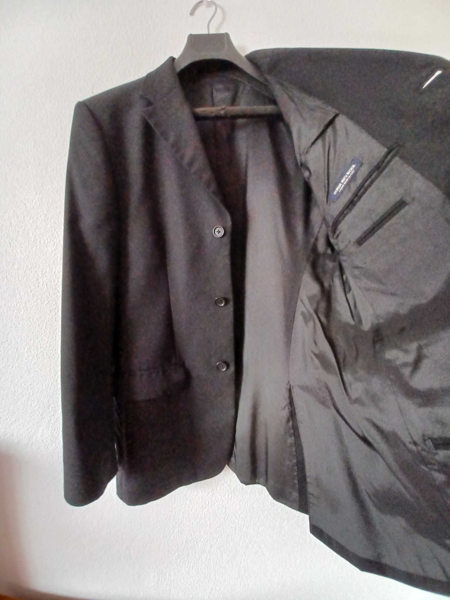 Blazer de fato Azul escuro de risca diplomática LÃ FRIA Massimo Dutti