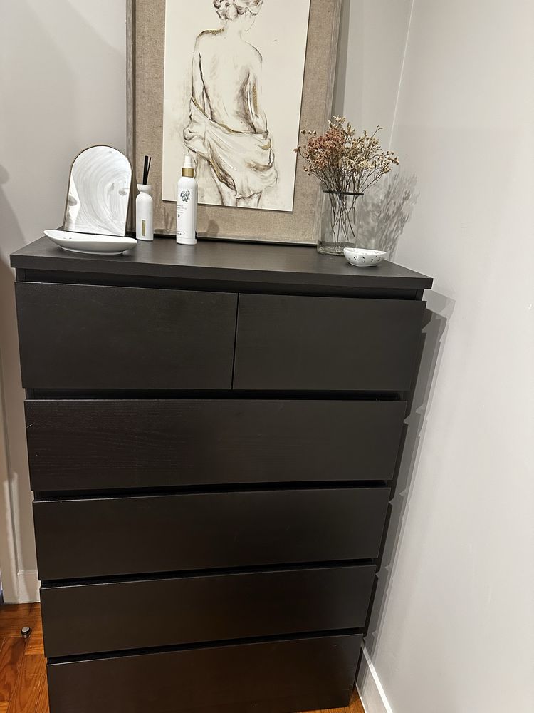 Comoda MALM wengué com 6 gavetas