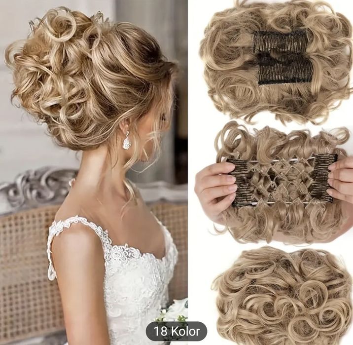 Kok sztuczny z gumką do włosów, dopinka