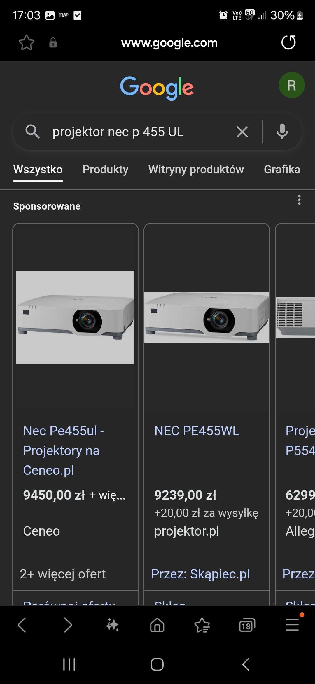 Projektor Laserowy NEC PE455UL