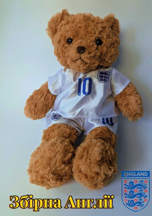 Плюшевий медвідь футболіст/ м'яка іграшка/ подарунок футболісту/ 35 см