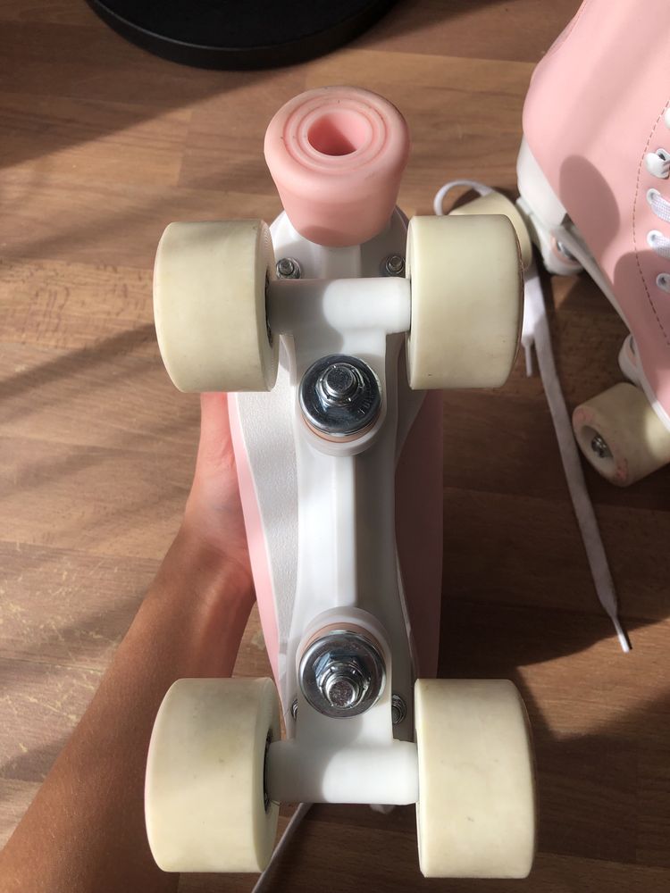 Patins 4 rodas de patinagem artística OXELO QUAD 100 rosa