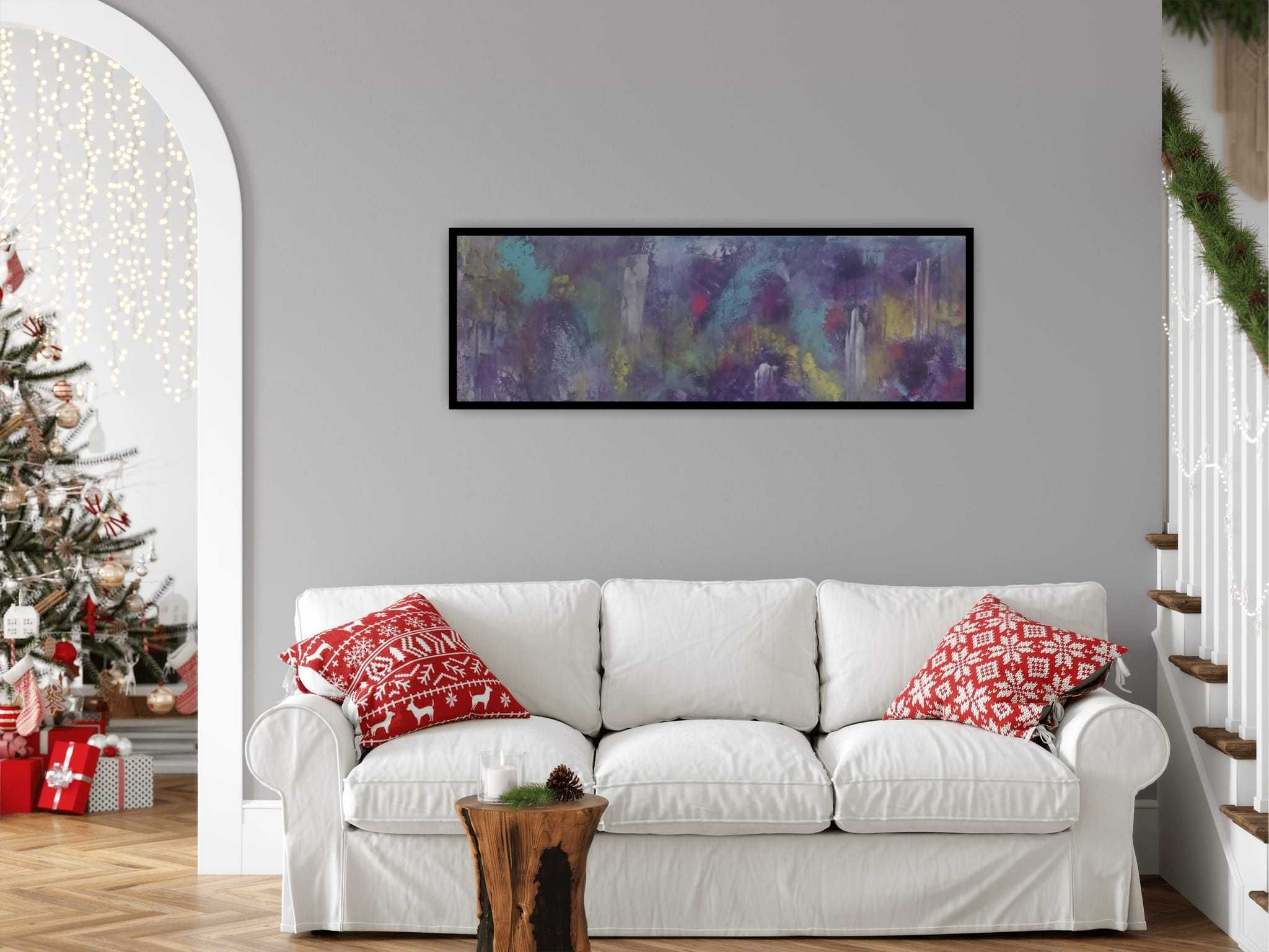 Obraz Abstrakcja - akryl na płótnie 120x40cm