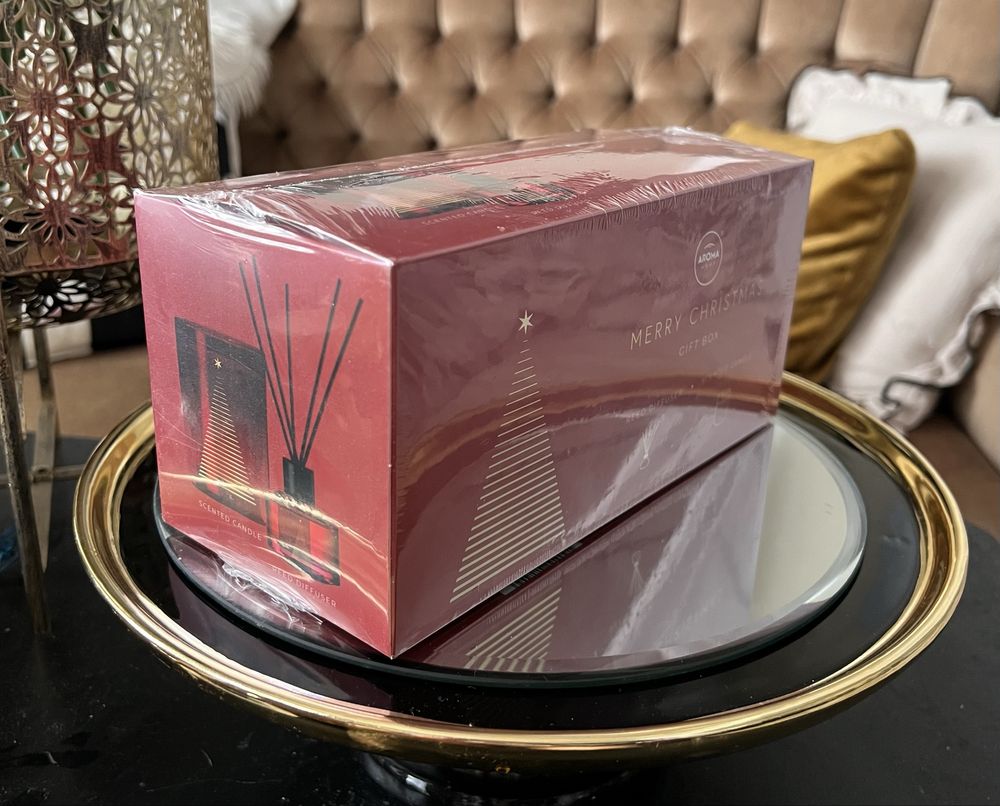 Aroma Home elegancki zestaw świeca świeczka zapachowa +dyfuzor