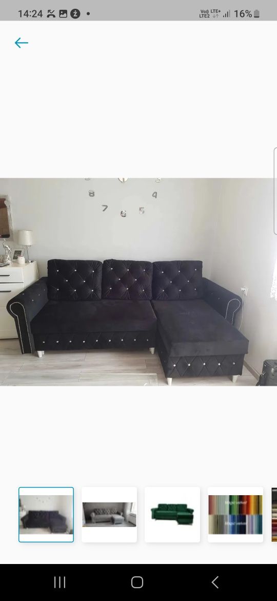 Narożnik Feliks Glamour czarny
