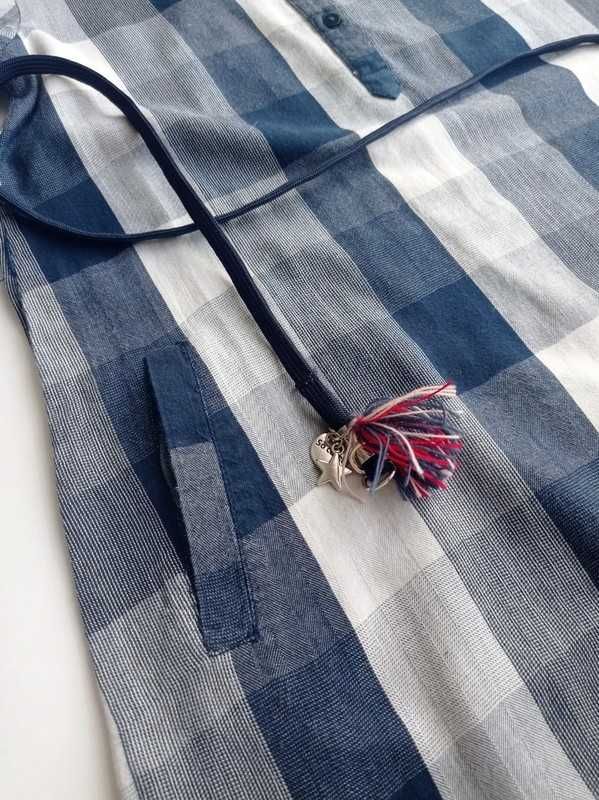 Tunika sukienka z ozdobnym paskiem Zara Kids r.128 cm