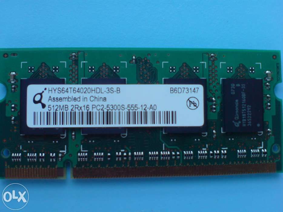 2X512Mb Memórias SODIMM DDR2 PC5300MHz 667MHz p/portátil