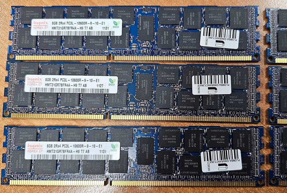 6x Pamięć Hynix 8GB 2Rx4 PC3L-10600R 9-10-E1  Serwerowa 48GB Razem