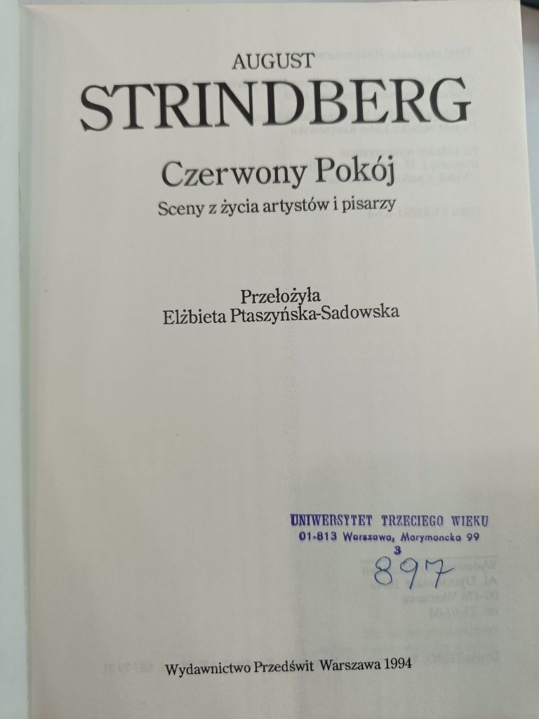 August Strindberg "Czerwony Pokój"