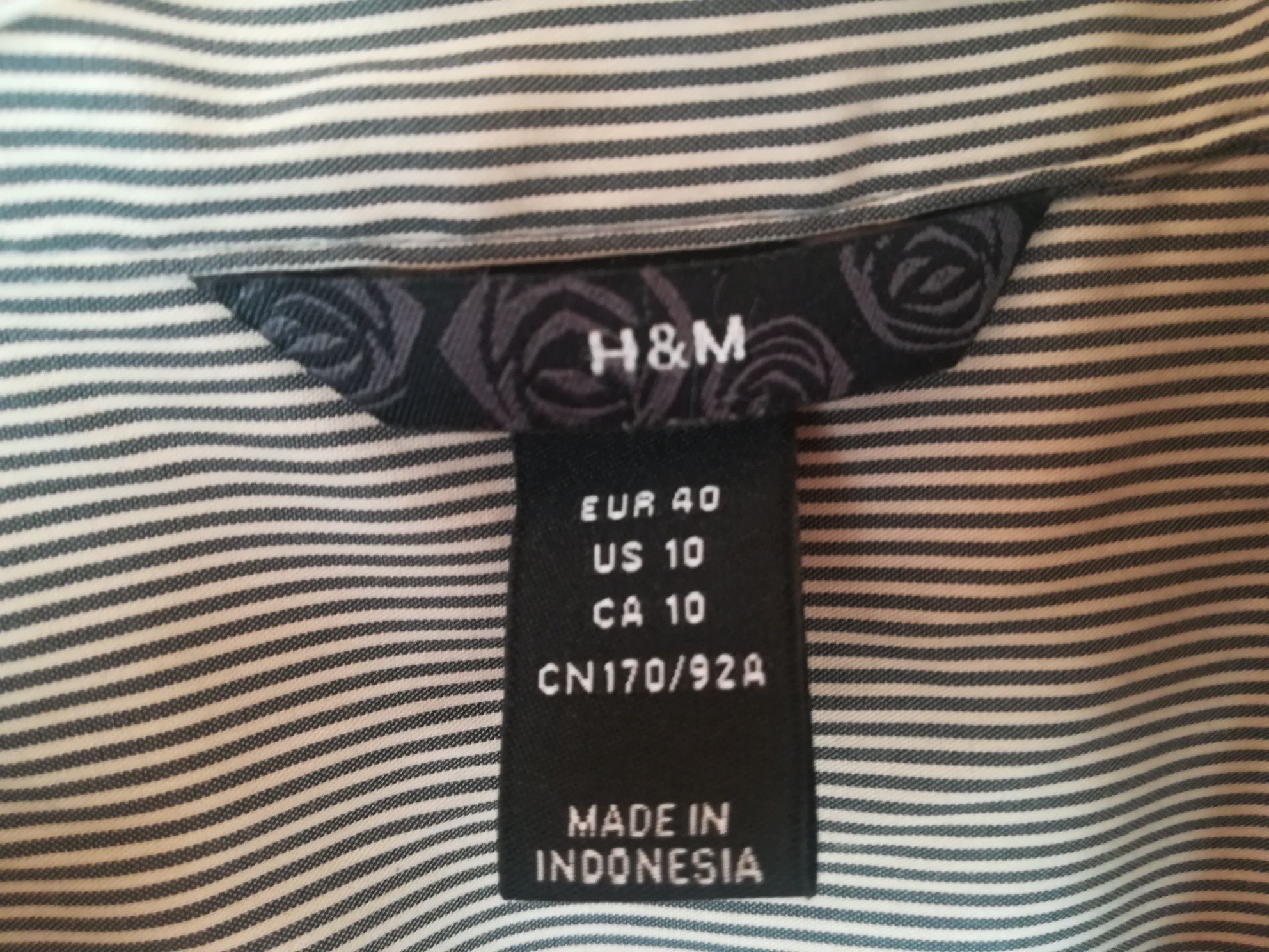 H&M jak nowa bluzka koszula damska biurowa w prążek pasek M 38