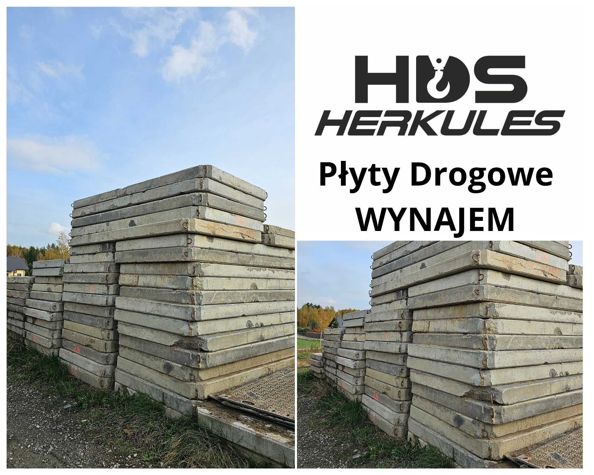 Wynajem płyty drogowe, betonowe + transport HDS