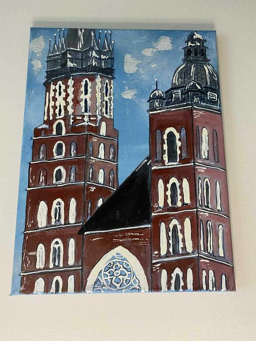 Obraz Kościół Mariacki Kraków akryl 30x40cm