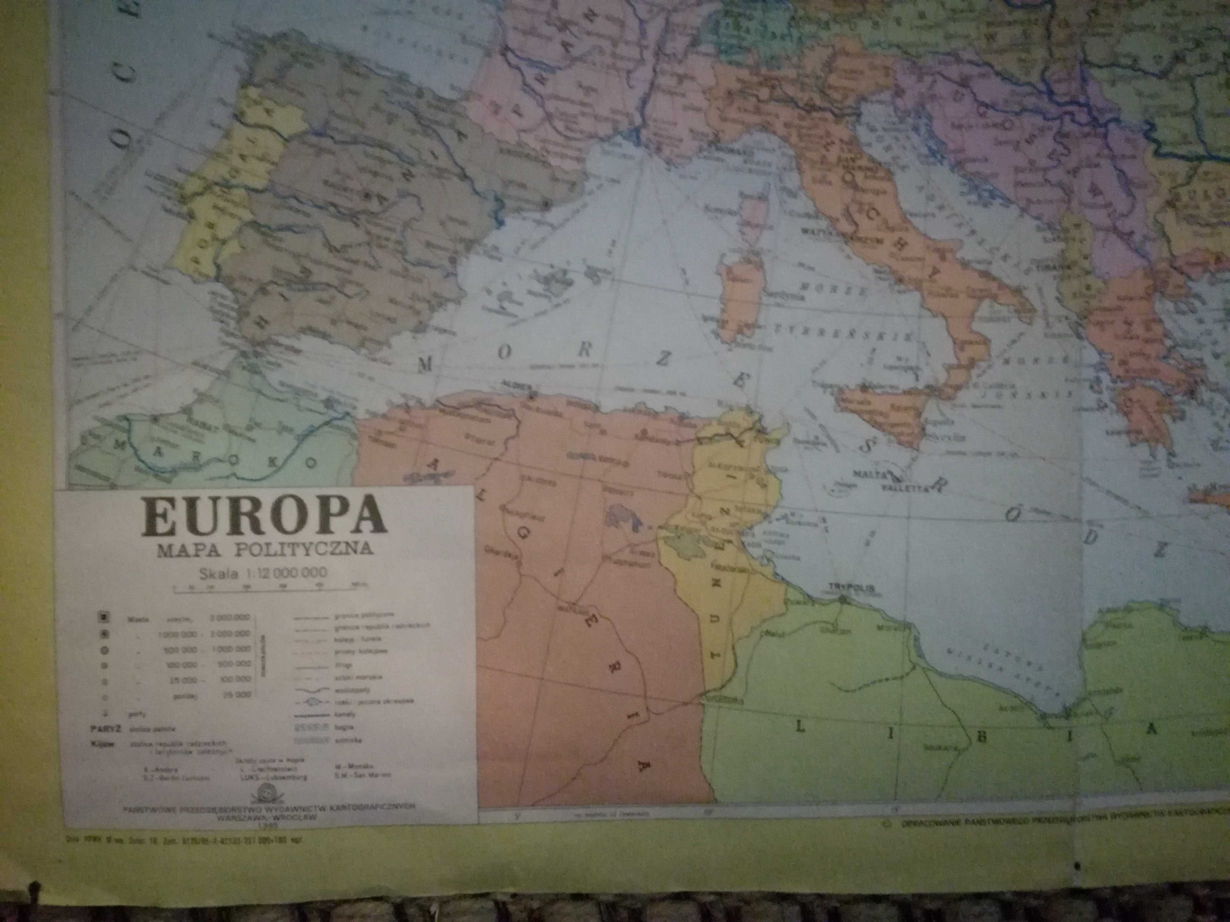 Mapa 1985 Europa pol/fiz + mapa Gorce