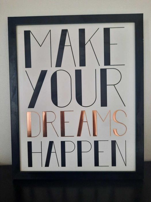 Obraz Make Your Dreams Happen w ramce 26,5x32,5