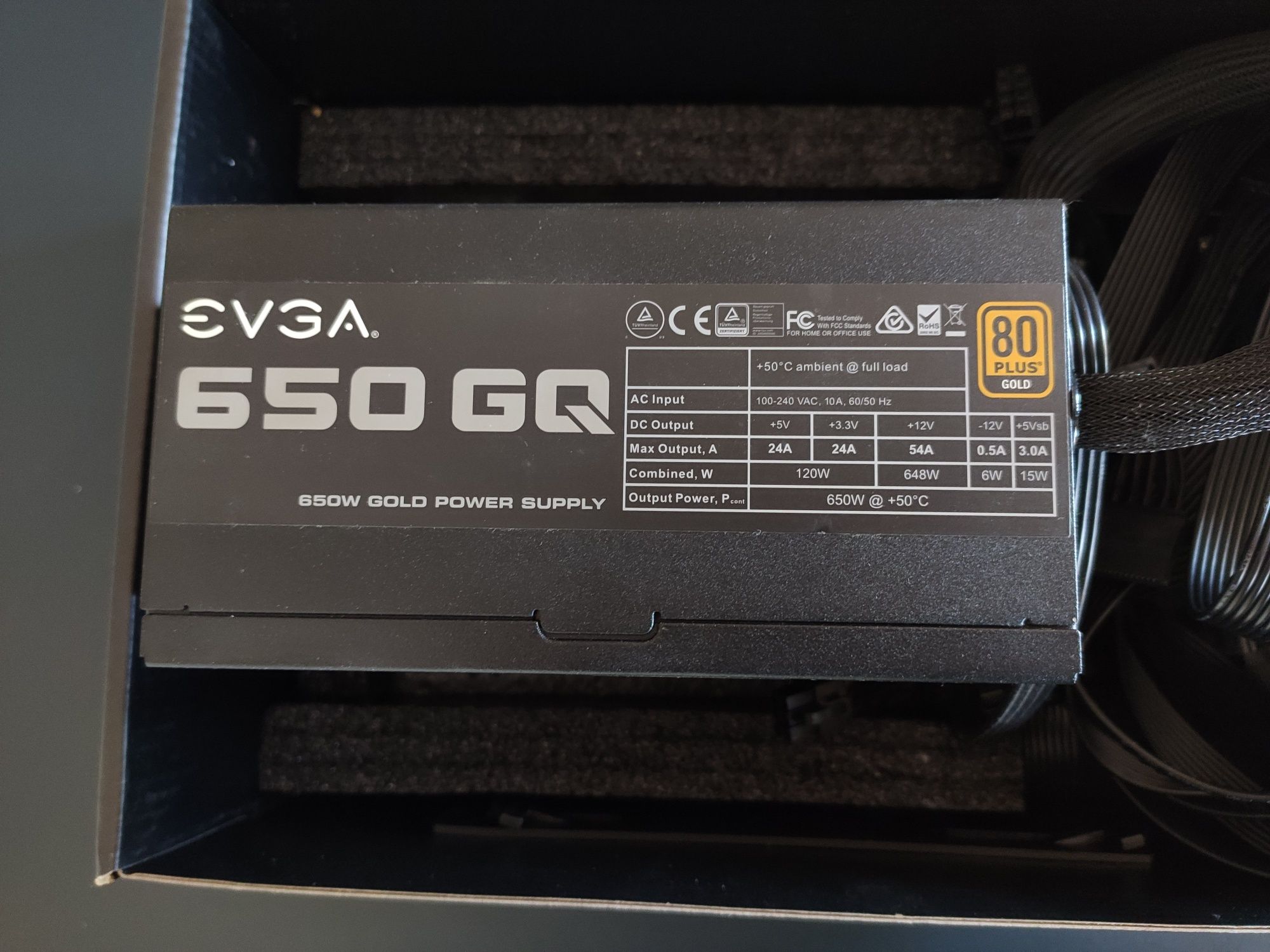 PSU fonte de alimentação EVGA GQ 650w 80PLUS GOLD
