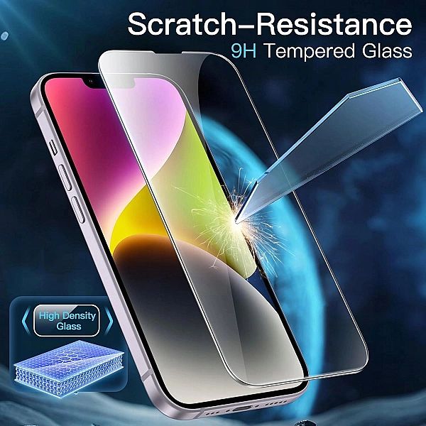 Etui iPhone 14 Plus 6,7 Cala x2 Szkło Hartowane JETech 3 w 1 głęboki f