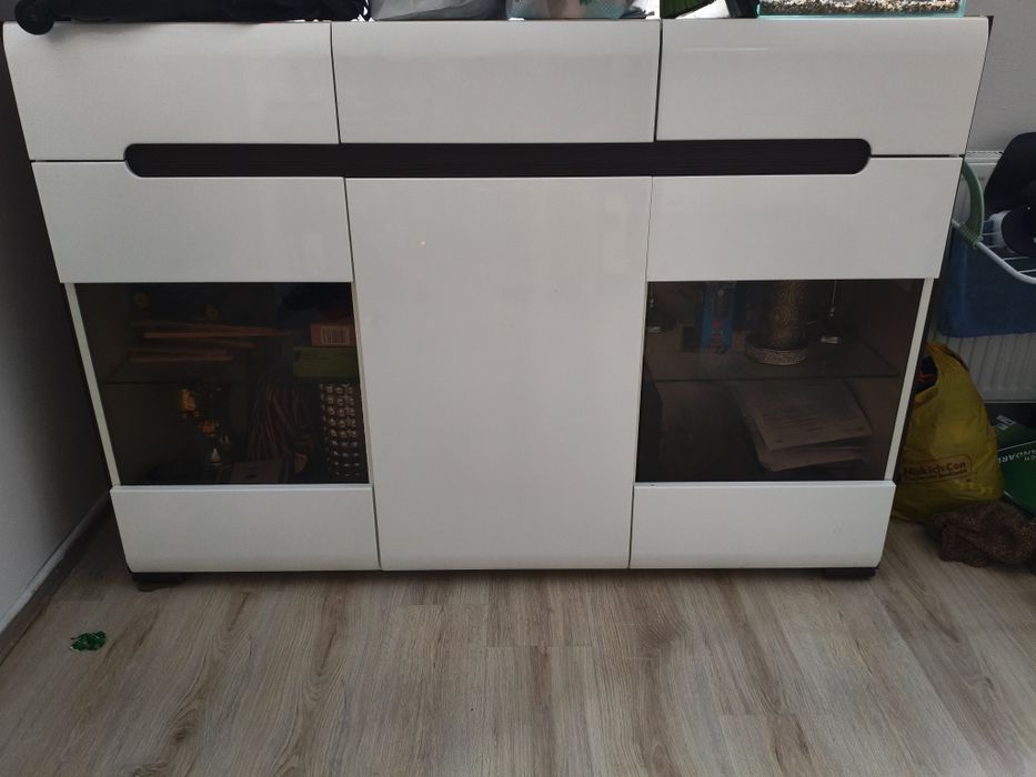 Biała Komoda na wysoki połysk 150 długa, wysokość 104 , głębokość 40cm