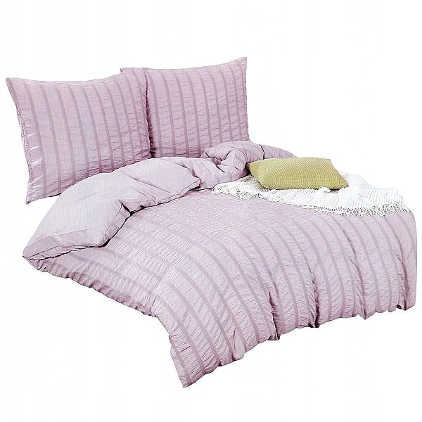 Pościel 200x220 Komplet 4 części Kora Jednolita Pasy Clea 05